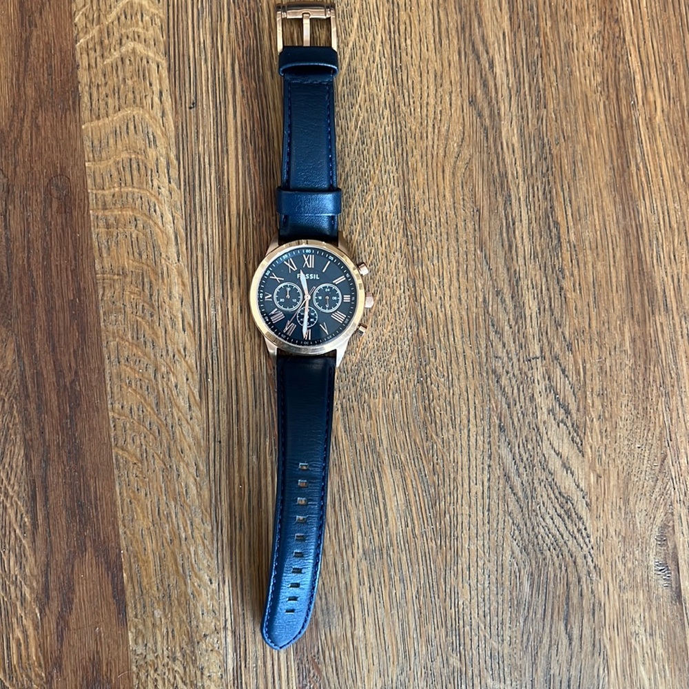 Navy Fossil Watch